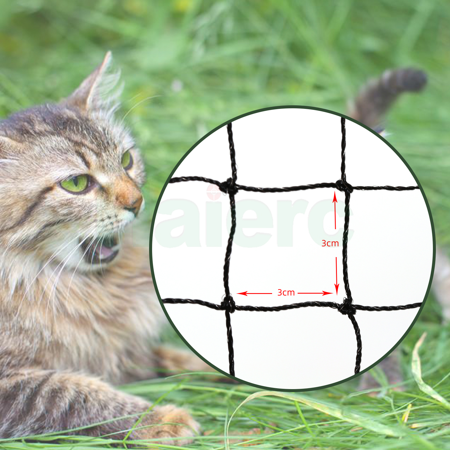 Haierc protect safety cat fall home netting black woven mesh cat net